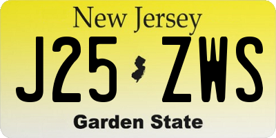 NJ license plate J25ZWS