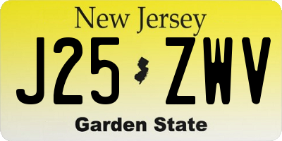 NJ license plate J25ZWV