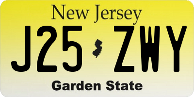 NJ license plate J25ZWY