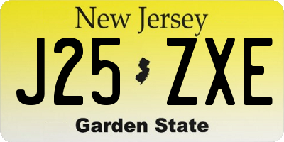 NJ license plate J25ZXE