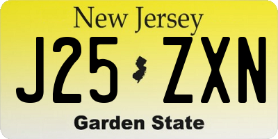 NJ license plate J25ZXN