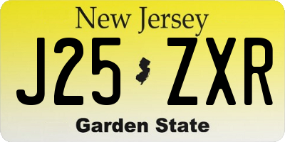 NJ license plate J25ZXR