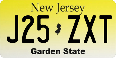 NJ license plate J25ZXT