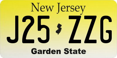 NJ license plate J25ZZG