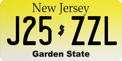 NJ license plate J25ZZL