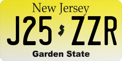 NJ license plate J25ZZR