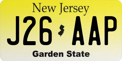 NJ license plate J26AAP