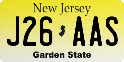 NJ license plate J26AAS