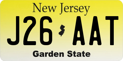 NJ license plate J26AAT
