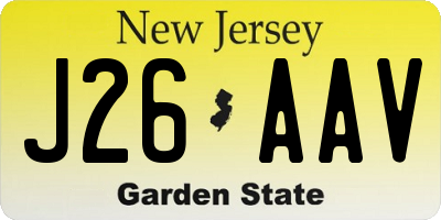 NJ license plate J26AAV