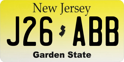 NJ license plate J26ABB