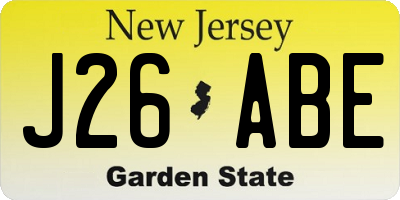 NJ license plate J26ABE