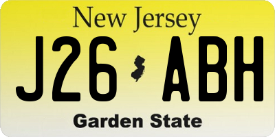 NJ license plate J26ABH