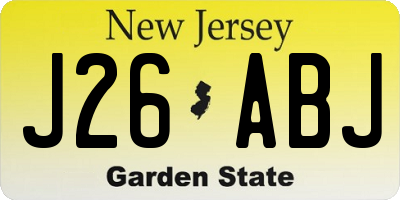 NJ license plate J26ABJ