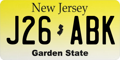 NJ license plate J26ABK