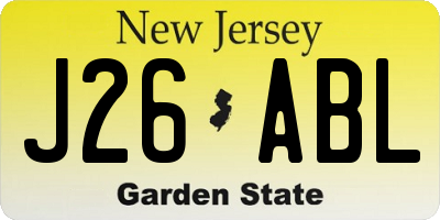 NJ license plate J26ABL