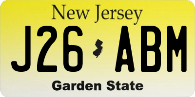 NJ license plate J26ABM