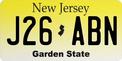NJ license plate J26ABN