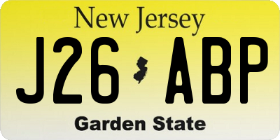 NJ license plate J26ABP