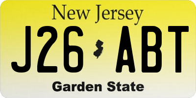 NJ license plate J26ABT