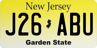 NJ license plate J26ABU