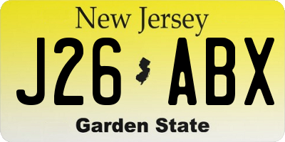 NJ license plate J26ABX