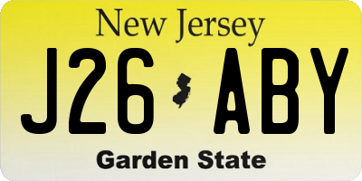 NJ license plate J26ABY