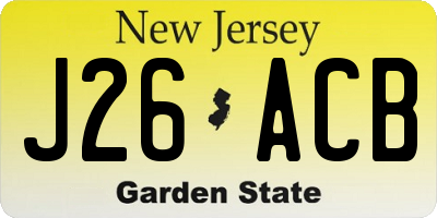 NJ license plate J26ACB