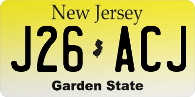 NJ license plate J26ACJ