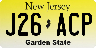 NJ license plate J26ACP