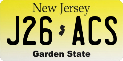 NJ license plate J26ACS