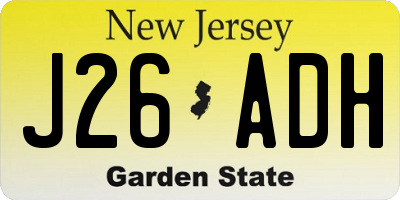 NJ license plate J26ADH