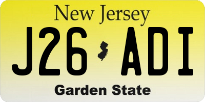 NJ license plate J26ADI