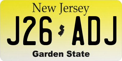 NJ license plate J26ADJ