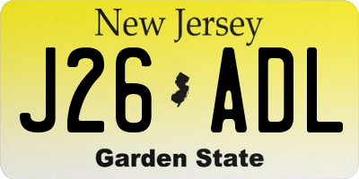 NJ license plate J26ADL