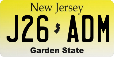 NJ license plate J26ADM