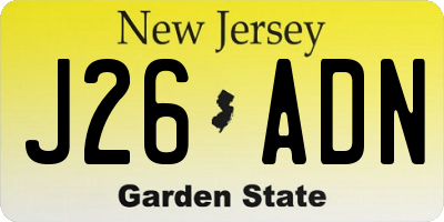 NJ license plate J26ADN