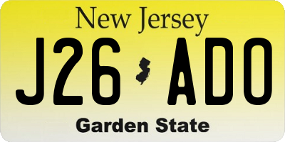 NJ license plate J26ADO