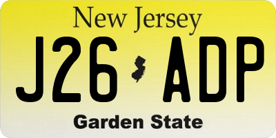 NJ license plate J26ADP