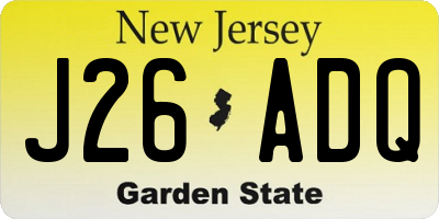 NJ license plate J26ADQ