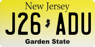 NJ license plate J26ADU