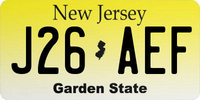 NJ license plate J26AEF
