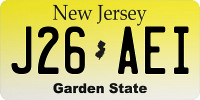 NJ license plate J26AEI