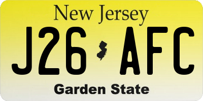 NJ license plate J26AFC