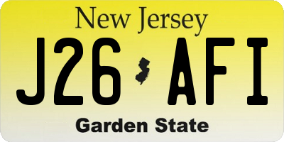 NJ license plate J26AFI