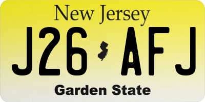 NJ license plate J26AFJ