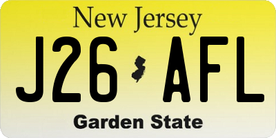 NJ license plate J26AFL