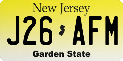 NJ license plate J26AFM
