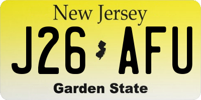 NJ license plate J26AFU