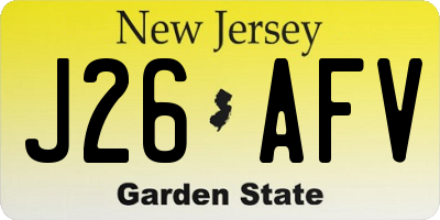 NJ license plate J26AFV